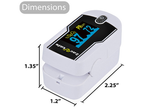 Product Dimensions of Zacurate 500E Premium White Fingertip Pulse Oximeter