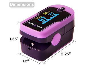 Product Dimensions of Zacurate 500E Premium 500E Purple Fingertip Pulse Oximeter