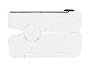 Side View of Zacurate 500E Premium White Fingertip Pulse Oximeter